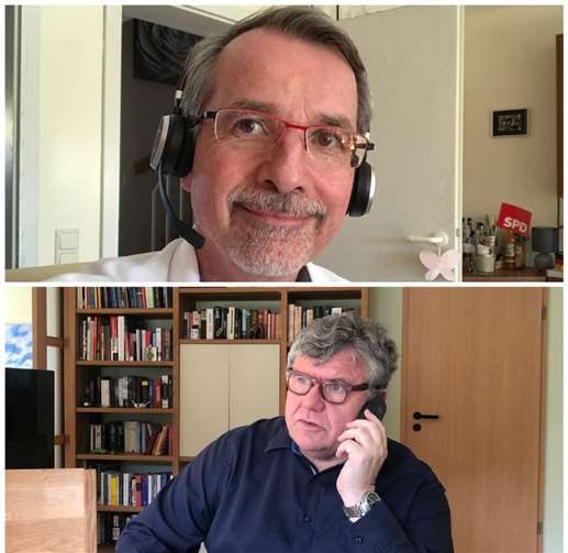 Sven Lefkowitz mit Michael Mahlert per Telefon im stetigem Austausch.Quelle: Büro von Sven Lefkowitz