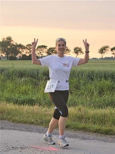 Sylvia Franzen während ihrer Teilnahme beim EWE-Lauf.privat