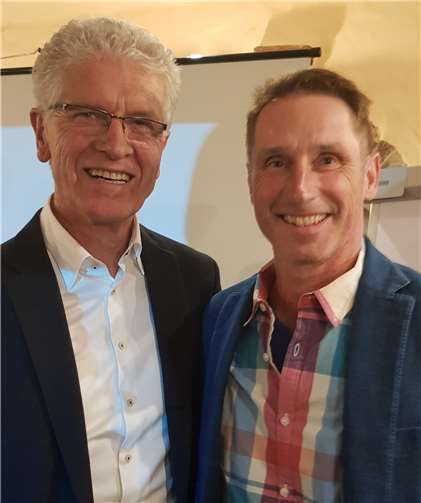 TK-Vorsitzender Wolf-Ulrich Scherhag mit Tennisweltmeister Stefan Burchard.Fotos: privat