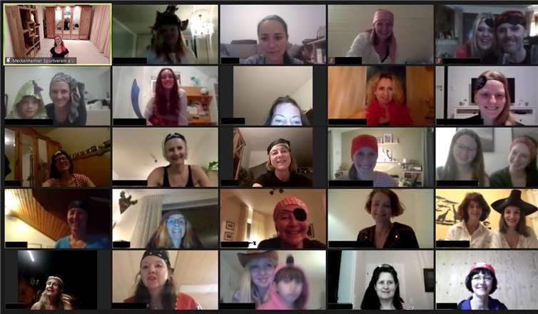 Tänzerinnen des MSV beim Zoom-Karnevalstanz. Fotos: privat