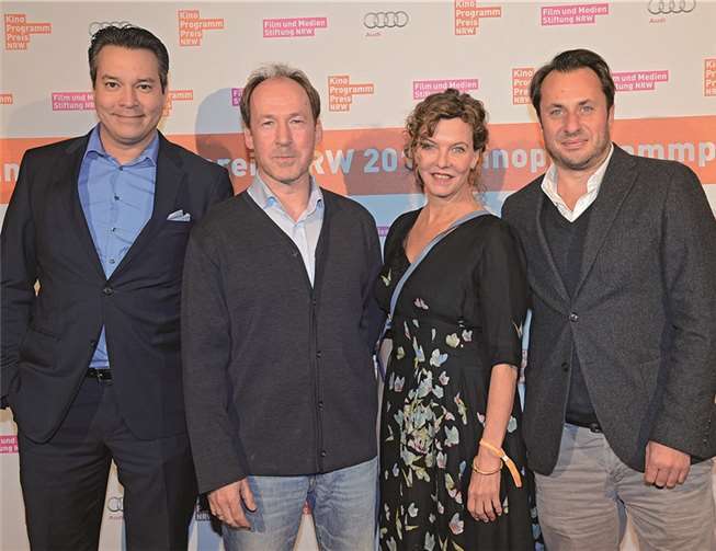 Filmstiftung vergab 423.000 Euro an 67 NRW-Kinos Team „Das Tagebuch der Anne Frank“: Produzent Daniel Mann, Darsteller Ulrich Noethen, Darstellerin Margarita Broich, Produzent Till Derenbach. © Anna Kaduk, Film- und Medienstiftung NRW