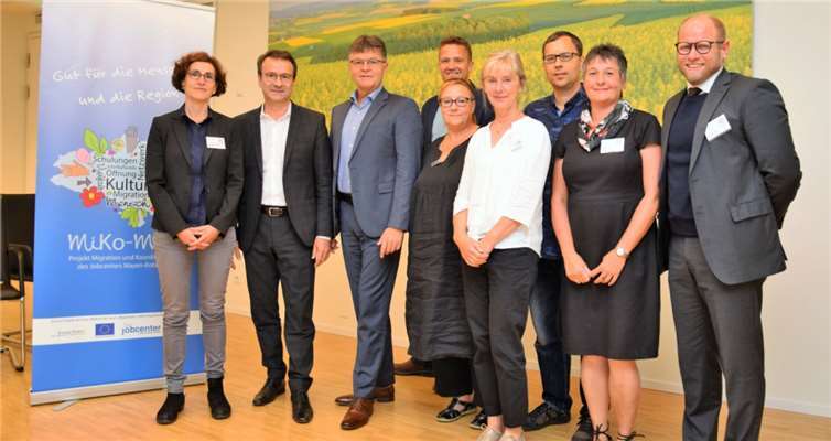 TeilnehmerInnen der Abschlussveranstaltung des Flüchtlingshilfeprojekts „Migration und Koordinierung im Landkreis Mayen-Koblenz“.KV MYK