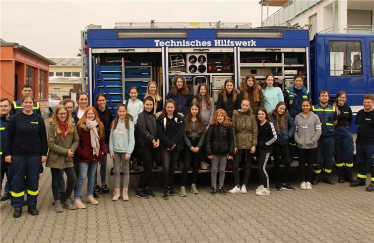 Teilnehmerinnen und THW-Helfer beim Girls´Day 2019.Foto: THW Ahrweiler