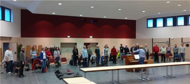 Teilnehmerinnen und Teilnehmer der Proben zum aktuellen Projekt „Die Welt der Musicals“, dem ersten „gemischten“ Chorprojekt des MGV Mendelssohn Bartholdy1855 eV Montabaur.  Fotos: privat