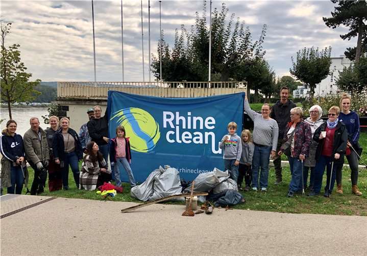 Teilnehmerinnen und Teilnehmer des RhineCleanUp in Bad Breisig.  Foto: BÜNDNIS 90/DIE GRÜNEN Ortsverband Bad Breisig