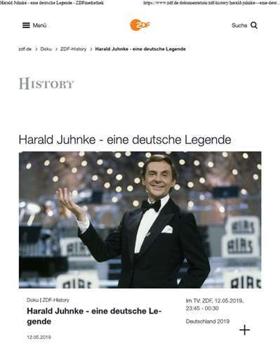 Themen aus den Bereichen Sport und Zeitgeschichte ist er auch Autor von TV-Portraits prominenter Persönlichkeiten. Am kommenden Sonntag ist im ZDF ein Film über den Schauspieler und Entertainer Harald Juhnke zu sehen. Foto: ZDF