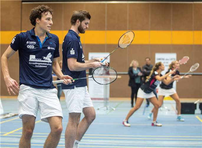 Thilo Mund (links) und Max Stage waren bei beiden Spielen im 1. Männerdoppel erfolgreich. Foto: Anka Floßdorf/BCR