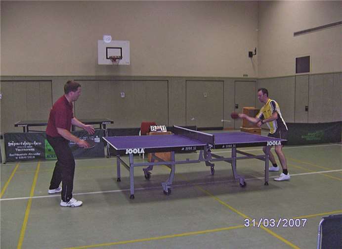 Thomas Radermacher gegen Wolfgang Giffels im Einzel.  Privat