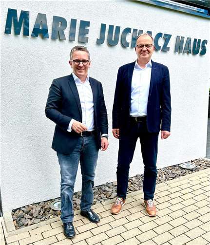 Thorsten Rudolph und Andreas Zels sprachen vor kurzem über das AWO-Quartiersbüro in der Koblenzer Vorstadt. Foto: Wahlkreisbüro Thorsten Rudolph / Martin Schlüter