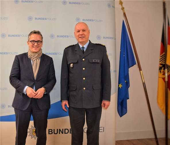 Thorsten Rudolph war zu Gast beim Präsidenten der Bundespolizeidirektion Koblenz, Gregor Pelzl. Foto: Bundespolizeidirektion Koblenz