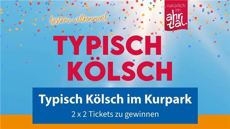 Tickets für Typisch Kölsch im Kurpark zu gewinnen. Grafik: Ahrtaltourismus