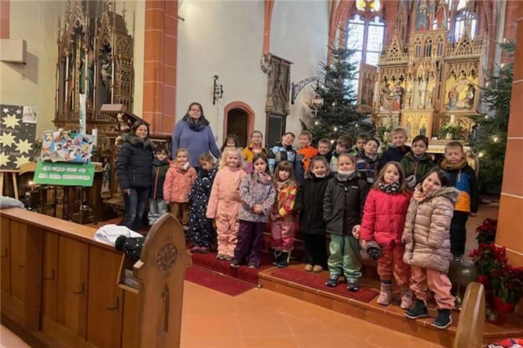 Tigerenten-Kinder der Kita „Arche Noah“ feiern Ewig Gebet 2025. Foto: Regina Schiff