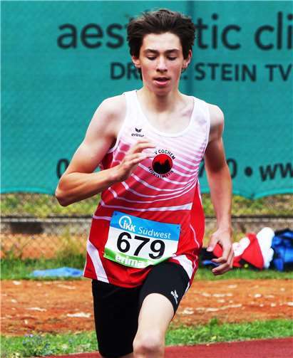 Tim Fuhrmann beim 3000 m-Rennen in Aktion. Foto: TV Cochem