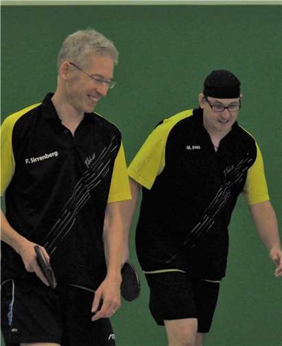 Tischtennisdoppel 1. Kreisklasse, SV Urmitz, v.l.: Felix Sirrenberg, Martin Haas. Foto: privat