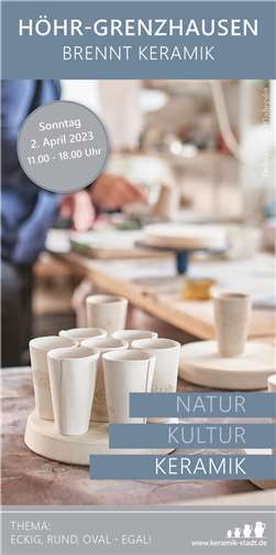 Titelseite vom Flyer zu „Höhr-Grenzhausen brennt Keramik“. Quelle: KTS-Presse
