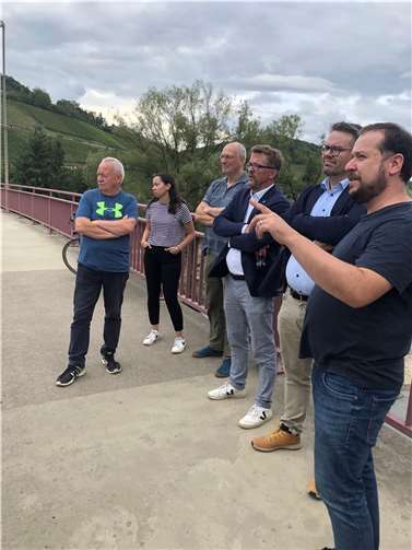 Tobias Lindner, Carl-Bernhard von Heusinger und Martin Schmitt mit Grünen aus Bad Neuenahr-Ahrweiler.Quelle: Bündnis 90/Die Grünen, KV Ahrweiler