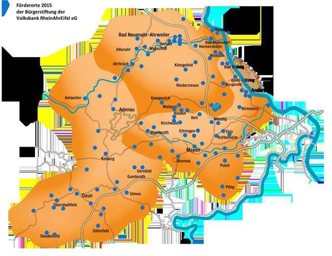 Tolle Förderbilanz: 2015 hat die Bürgerstiftung der Volksbank RheinAhrEifel eG 355 Vorhaben mit einem Gesamtvolumen von 196.768 Euro unterstützt.privat