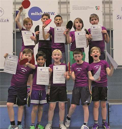 Tolle Leistungen zeigten die Tischtennisspieler der Katholischen Grundschule Villip. privat
