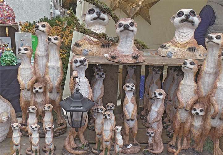 Tolle herbstliche Dekorationsartikel wie diese Erdmännchen gab es zu entdecken.