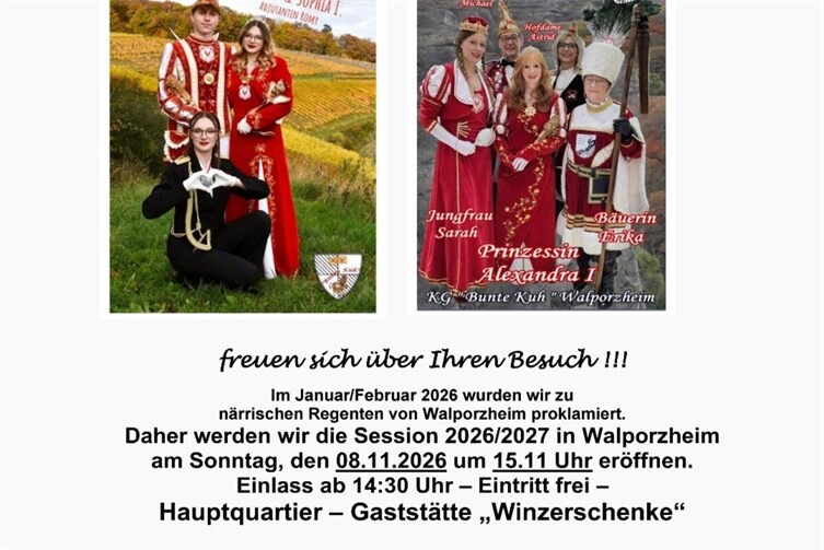 Tollitäten der KG ,,Bunte Kuh“ Walporzheim