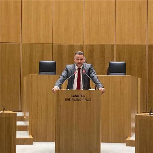 Torsten Welling hält seine erste Rede im Landtag.  Foto: privat