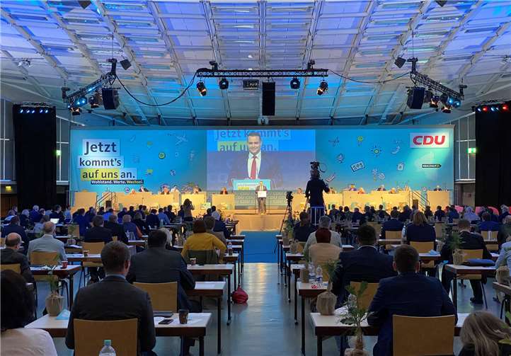 Torsten Welling während seiner Vorstellung bei der Landesvertreterversammlung zur Aufstellung der CDU-Landesliste. Foto: privat