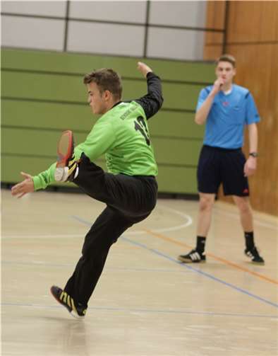 Torwart Marcel Schenk sicherte als Rückhalt dem Team der A1-Jugend zwei Punkte. privat