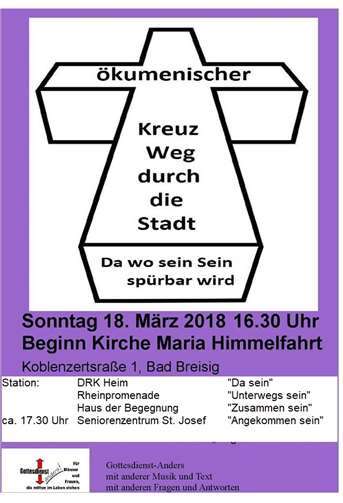 Traditionell findet auch dieses Jahr der ökumenische Kreuzweg in Bad Breisig statt.privat