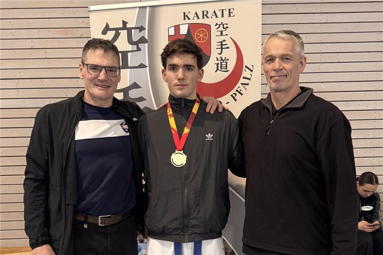 Trainer Guido Unger, Rheinland-Pfalz Meister 2026 Karate Kumite U21  +84 kg Mario Unger, Trainer Thomas Prediger