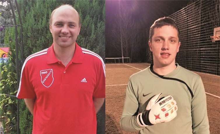 Trainer Peter Witt und Torwart Dominik Bolde.Privat