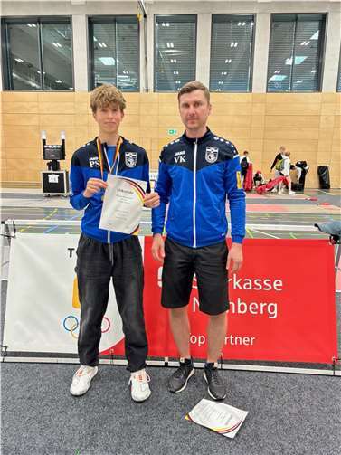 Trainer Vladimir Koscov mit Patrick Schall. Foto: Stefanie Schall