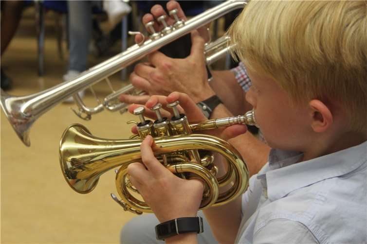 Trompetenschüler des Musikvereins Löf. Quelle: Musikverein Löf