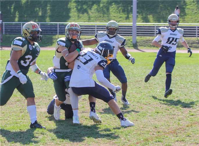 Trotz zuletzt vier Niederlagen ist man bei den Fighting Farmers mit der Saison insgesamt zufrieden. Foto: Fischkopp Medien