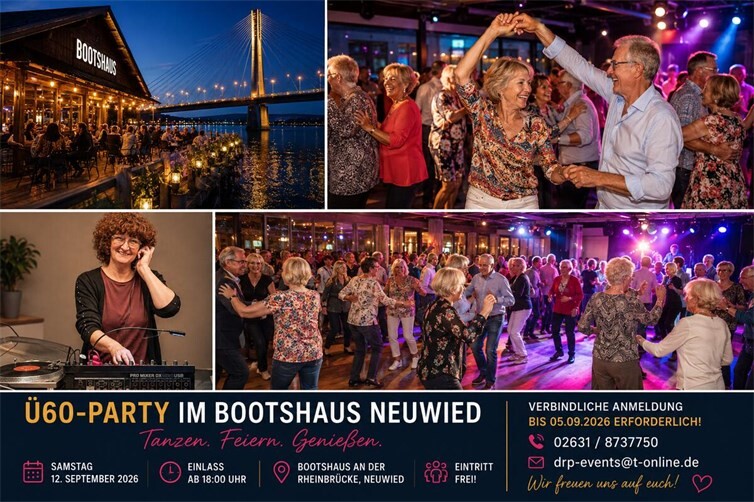 Ü-60 Party im Bootshaus an der Rheinbrücke