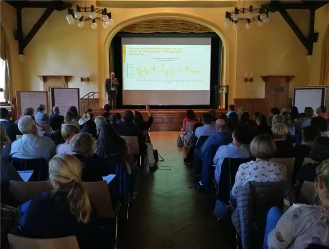 Über 150 Vertreterinnen und Vertreter aus 58 stationären Pflegeeinrichtungen und 54 Pflegeschulen sowie deren Träger diskutierten intensiv die Ergebnisse des Forschungsprojektes „Pflege in Baden-Württemberg“ (PiBaWü). Foto: Philipp Bentz