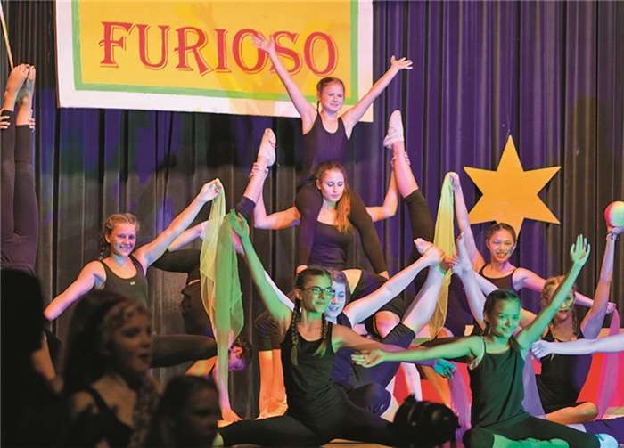 Über 70 Schülerinnen führten das Musical „Zirkus Furioso“ vor.privat