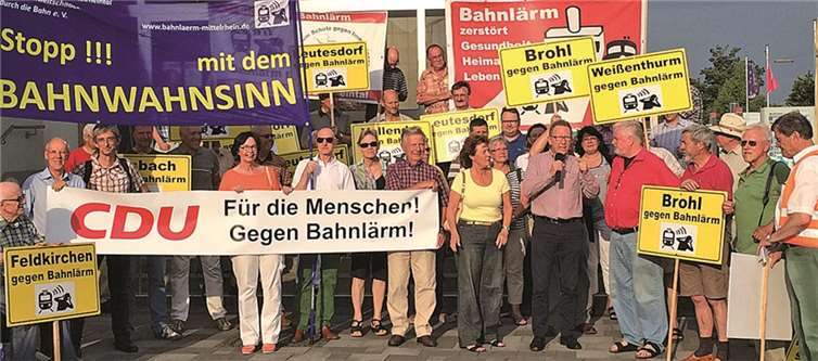 Überall wurde und wird gegen den Bahnlärm gestreikt.privat