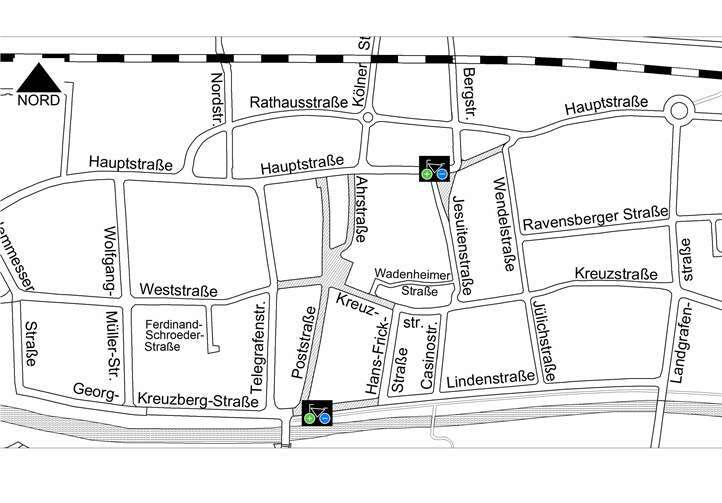 Übersicht e-Bike-Ladestationen im Stadtteil Ahrweiler. Foto: Stadtverwaltung Bad Neuenahr-Ahrweiler