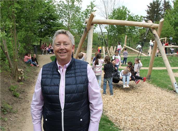 Ulrike Mohrs bei der Eröffnung des Spielplatzes „In der Klause“. Quelle: Stadt Koblenz