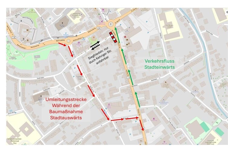Umleitungsplan der betroffenen Maßnahme