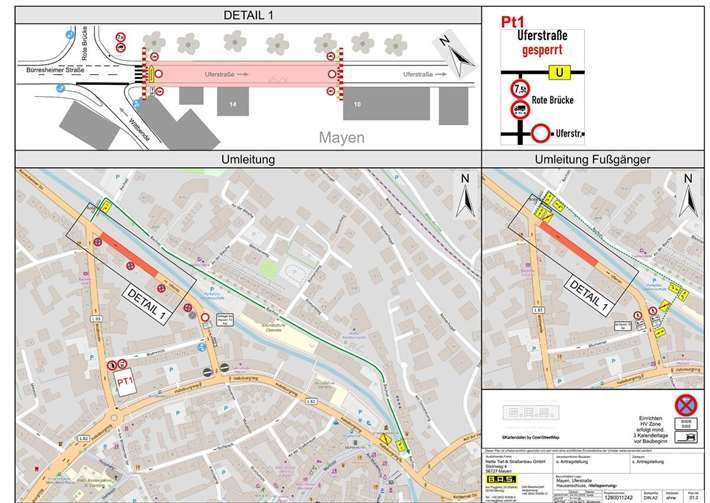 Umleitungsplan zur Vollsperrung. Foto: B.A.S. Verkehrstechnik AG