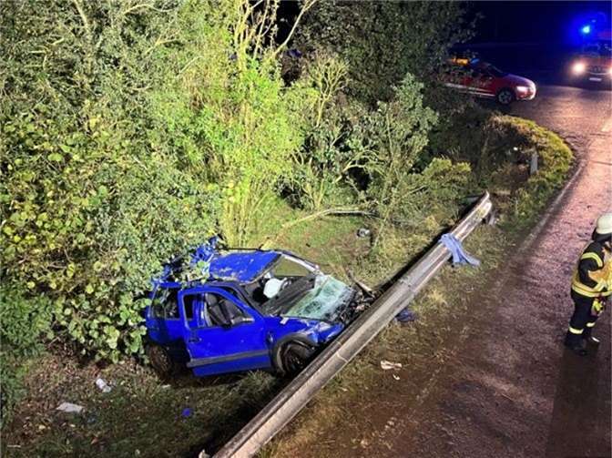 Unfallstelle an der K28 zwischen Kehrig und Kollig. Foto: Polizei