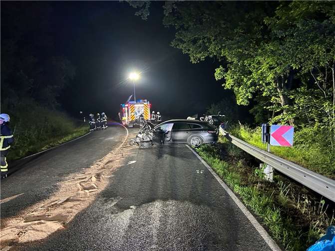 Unfallstelle auf der L267 zwischen Raubach und Dierdorf-Wienau.  Foto: Polizei