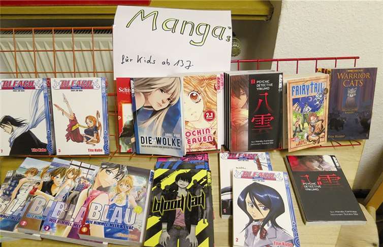 Unkelbach.Das Manga- Fieber ist in der kath. öffentlichen Bücherei Unkelbach ausgebrochen. Angesteckt wurde diese durch die evang. Bücherei in Remagen, die freundlicherweise etliche Manga Medien als Blockausleihe zur Verfügung stellte. Interessierte Leser sind zu den regulären Öffnungszeiten gerne gesehen. Am Sonntag., 10. März, ist die Bücherei mit einer Buchausstellung des Borromäusvereins auf dem Frühlingsbasar in der Mehrzweckhalle vertreten.privat