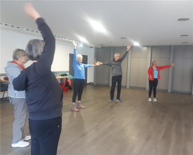 Unter Anleitung der Bewegungsbegleiterin Mechthild Probstfeld wurden Übungen durchgeführt, die Auskunft über Kraft, Ausdauer, Beweglichkeit und Mobilität geben können. Foto: Mechthild Probstfeld