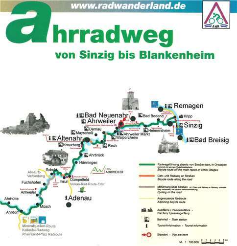 Unter Federführung der Kreisverwaltung Ahrweiler wurden die Hinweistafeln entlang des Ahrtalradwegs realisiert. Kreisverwaltung Ahrweiler
