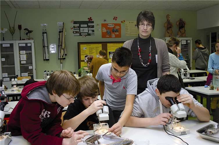 Unter anderem konnte das Arbeiten mit dem Mikroskop ausprobiert werden. privat