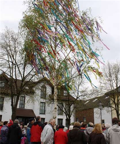 Unter dem bunt geschmückten Maibaum wird beim Tanz in den Mai gesungen und gefeiert. Foto: privat