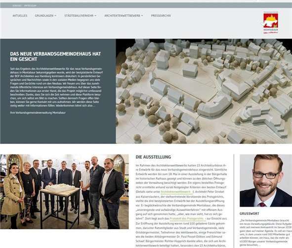 Unter www.verbandsgemeindehaus-montabaur.de informiert die Verwaltung über das Bauprojekt. Verbandsgemeinde Montabaur