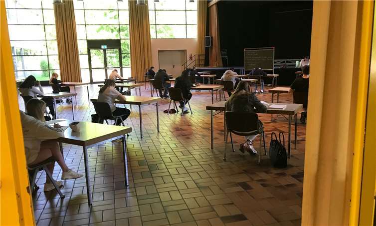 Unterricht in der Hans-Dietrich-Genscher-Schule unter Einhaltung der Abstandsregeln. Foto: privat